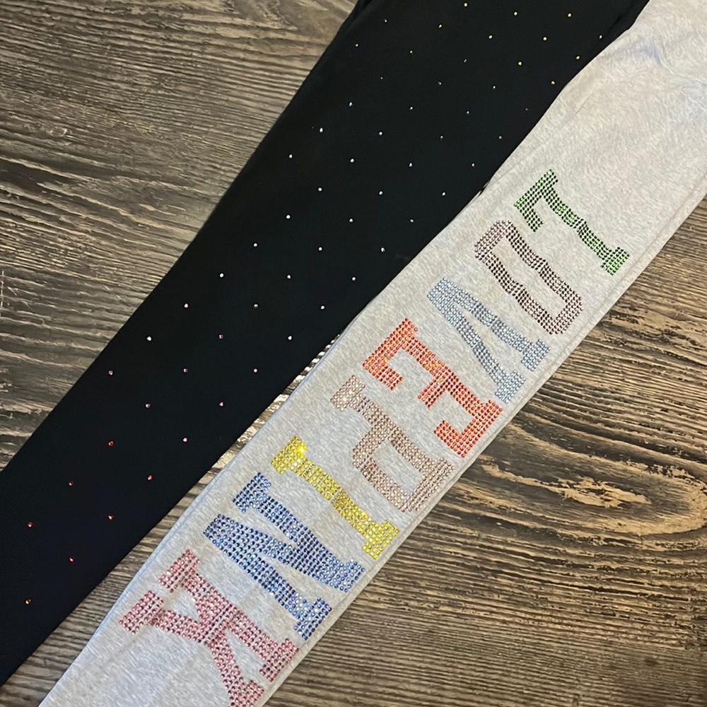 Pink rainbow bling leggings
